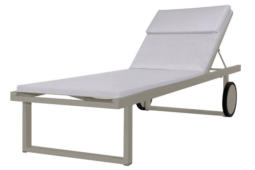 Allux Aluminum Wheels Lounger by Mamagreen, showing lounger with cushion.
