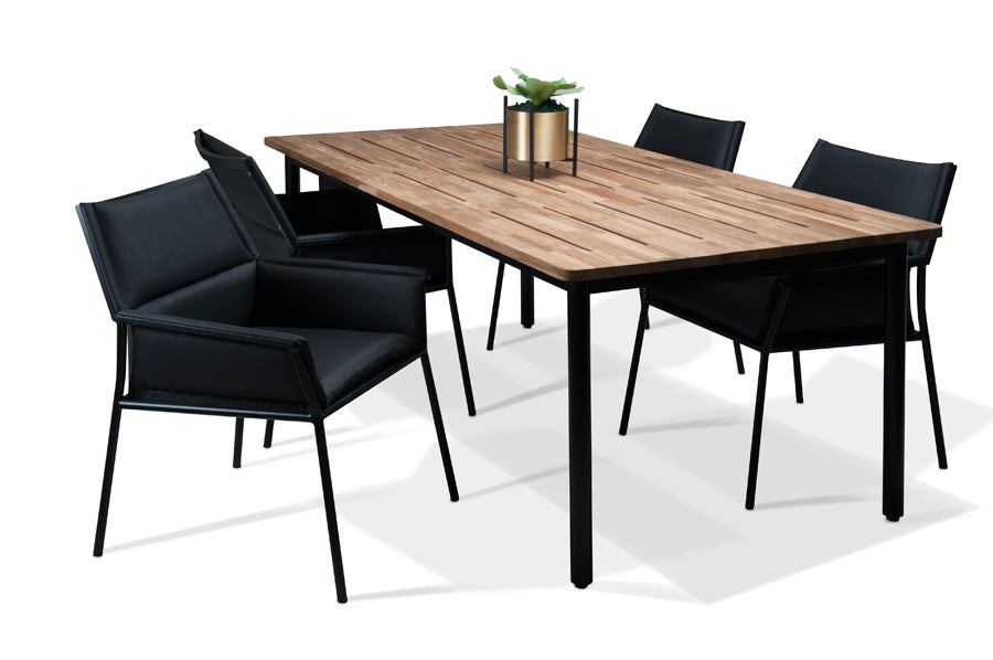 Andy Dining Chair by Mamagreen, showing andy dining chairs with dining table.