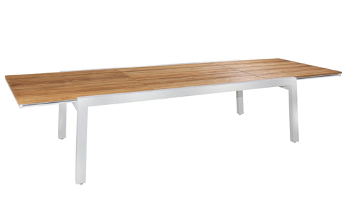 Baia Teak Stainless Steel Extendable Dining Table by Mamagreen - 90.5
