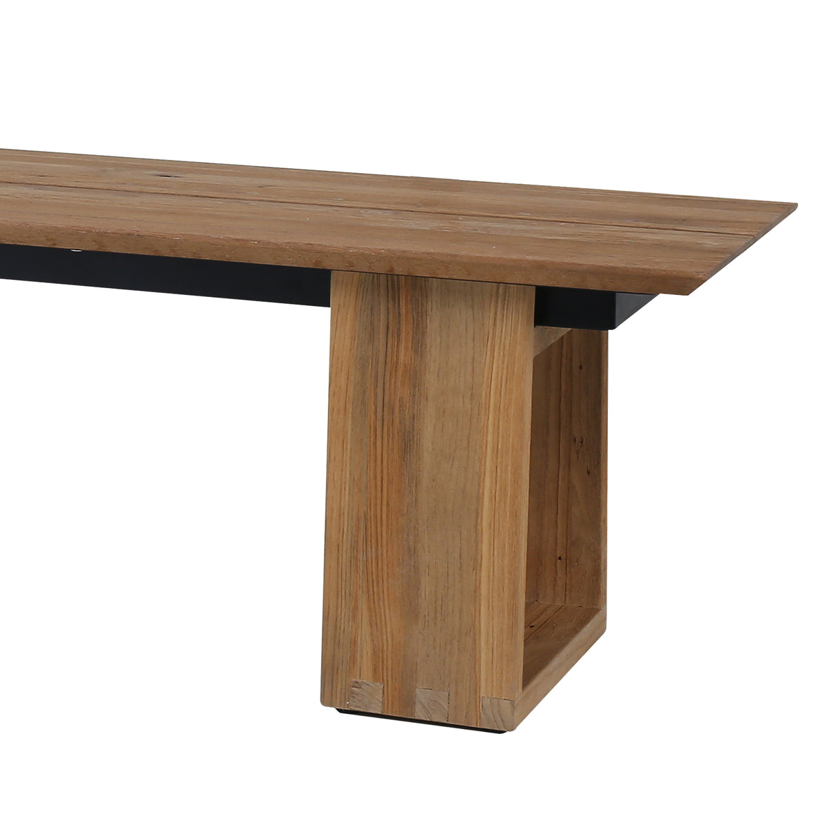 Big Daddy Bench by Mamagreen, showing closeup view of big daddy bench in recycled teak.
