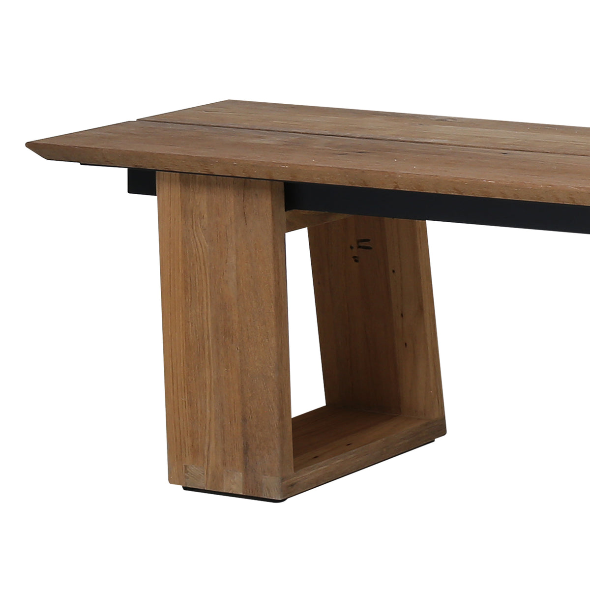 Big Daddy Bench by Mamagreen, showing closeup view of big daddy bench in recycled teak.