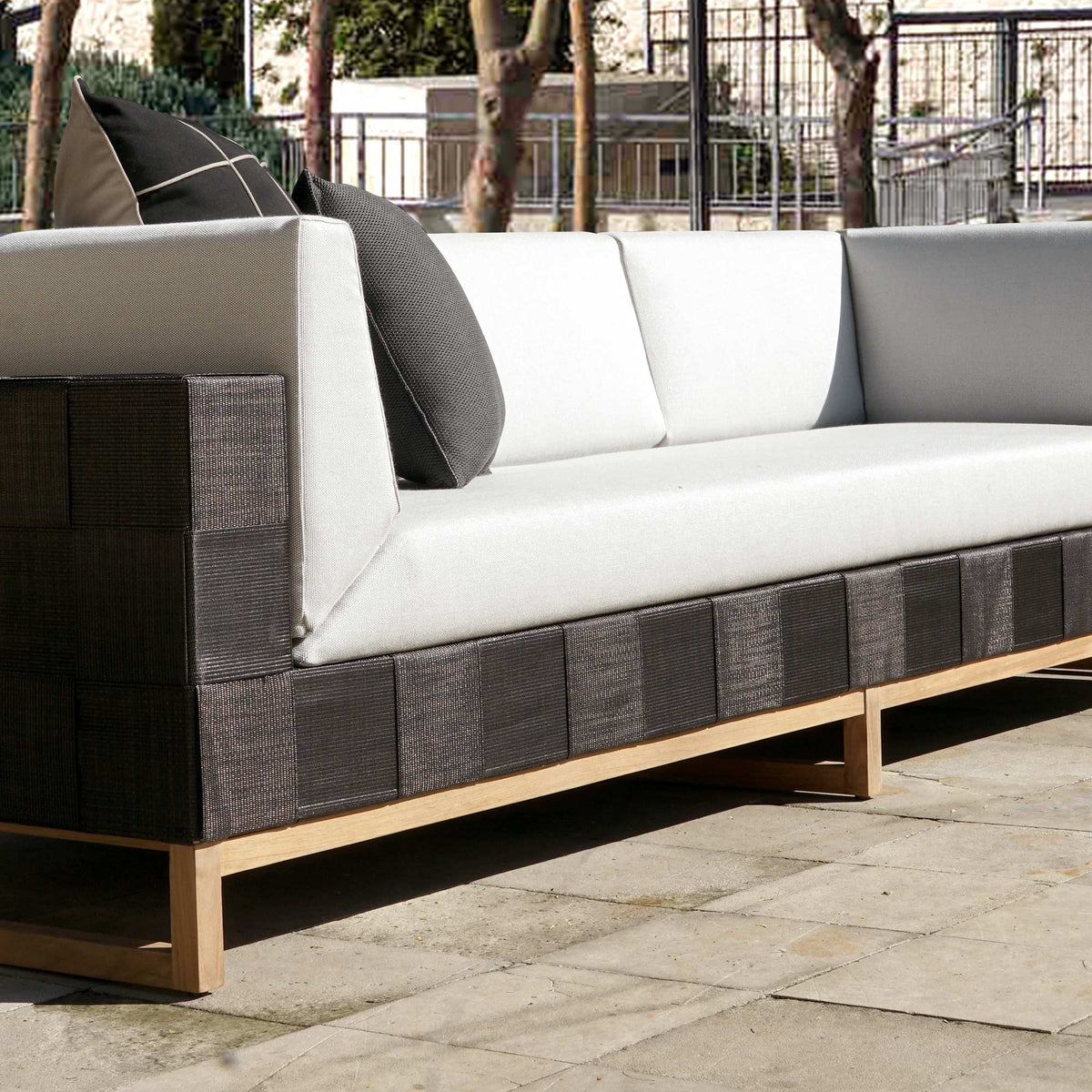 Ekka 3-Seater Sofa by Mamagreen, showing detail shot of ekka 3-seater sofa in live shot.