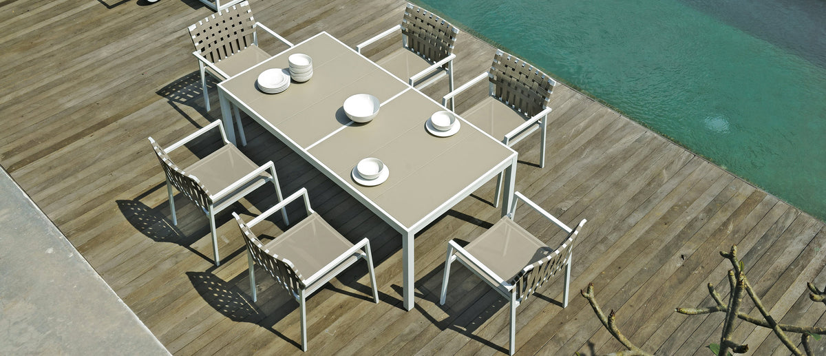 Ekka Stacking Dinning Armchair by Mamagreen, showing ekka stacking dinning armchairs in live shot.