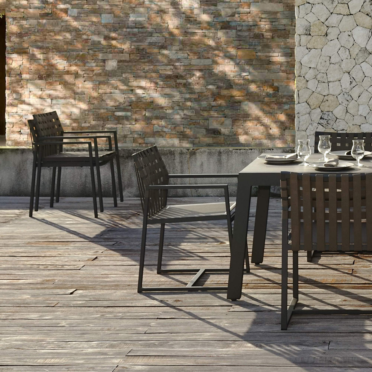 Ekka Stacking Dinning Armchair by Mamagreen, showing ekka stacking dinning armchairs in live shot.