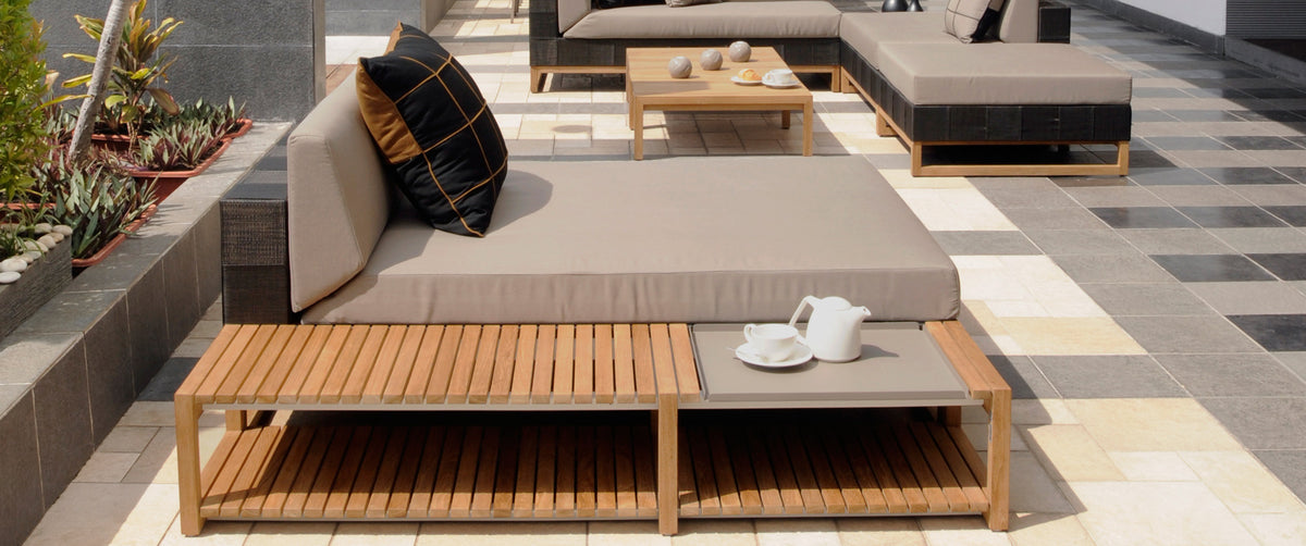 Ekka Teak Long Table by Mamagreen, showing ekka teak long table in live shot.