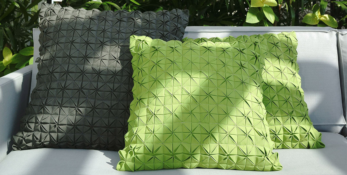 Flower Pillows by Mamagreen, showing group of flower pillows in live shot.