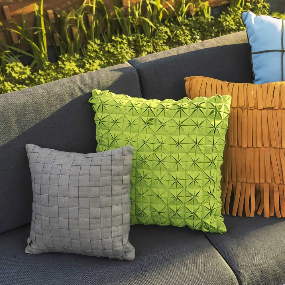 Flower Pillows by Mamagreen, showing flower pillow with different pillows in live shot.