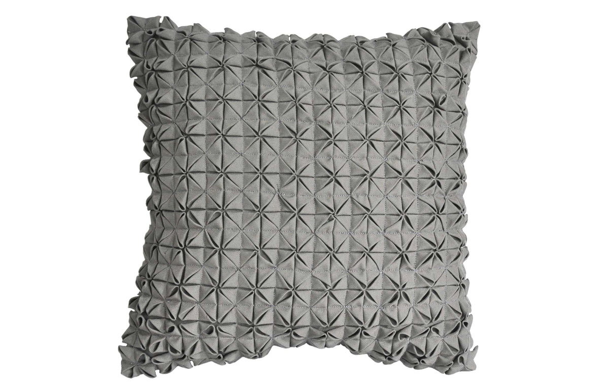 Flower Pillows by Mamagreen - 23.5″ Square, Stone Olefin Cushion.