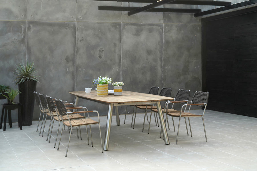 Meika Wicker Stacking Chair by Mamagreen, showing meika wicker stacking chairs in live shot.