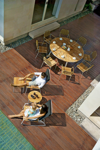 Meika Wicker Stacking Chair by Mamagreen, showing meika wicker stacking chairs in live shot.