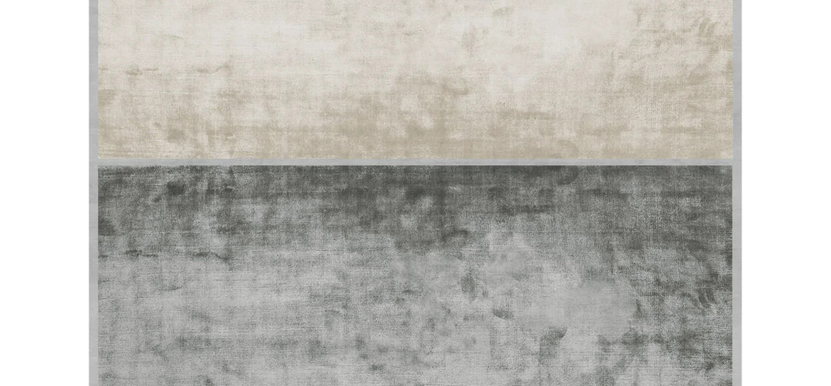 Marano Lagunaro MO200 Rug by Second Studio, showing closeup view of marano lagunaro mo200 rug by second studio in cream & vintage blue.