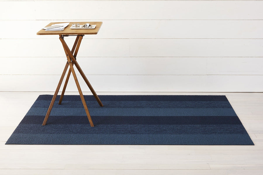 Marbled Stripe Shag Floor Mat by Chilewich, showing marbled stripe shag floor mat in live shot.