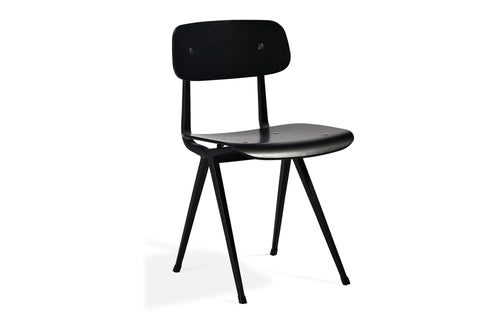Perla Dining Chair by SohoConcept - Matt Black Frame With Plywood Oak Black Veneer Seat+Back