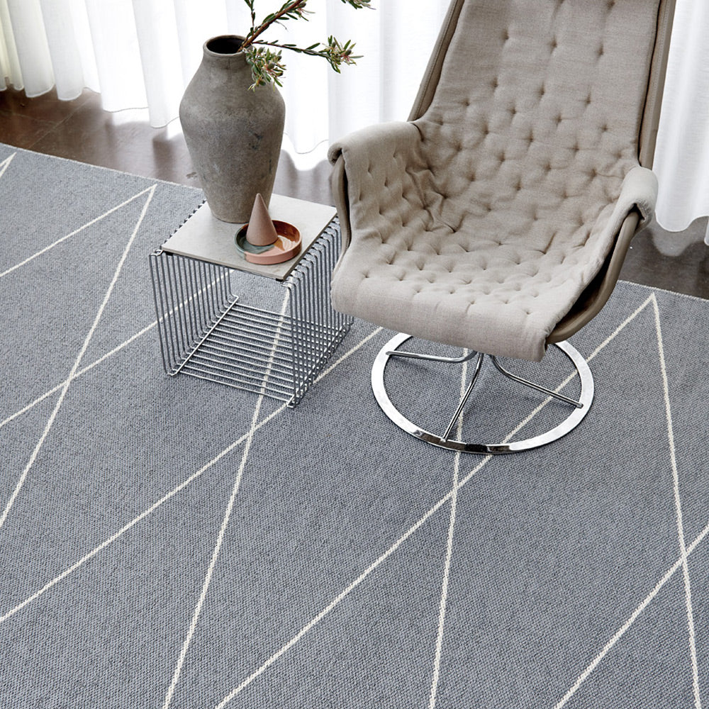 Max Grey & Vanilla Runner Rug by Pappelina, showing of max grey & vanilla runner rug in live shot.