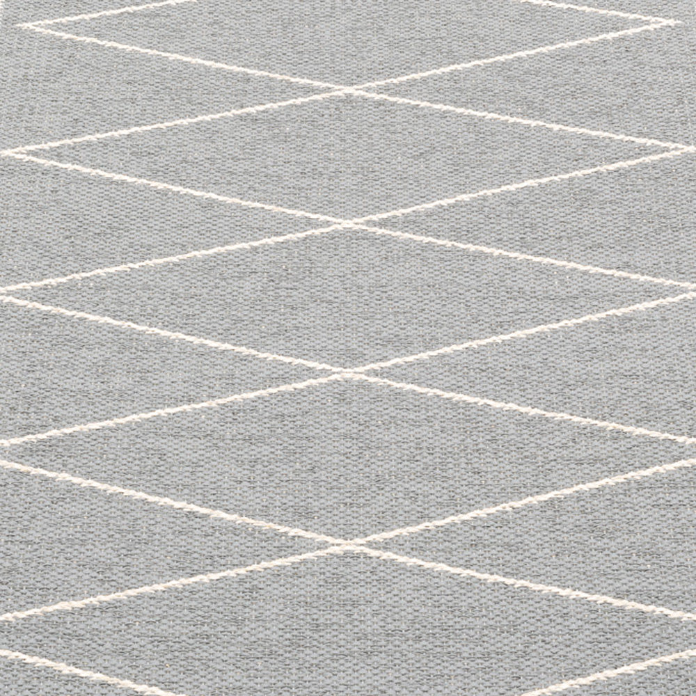 Max Grey & Vanilla Runner Rug by Pappelina, showing detail view of max grey & vanilla runner rug.
