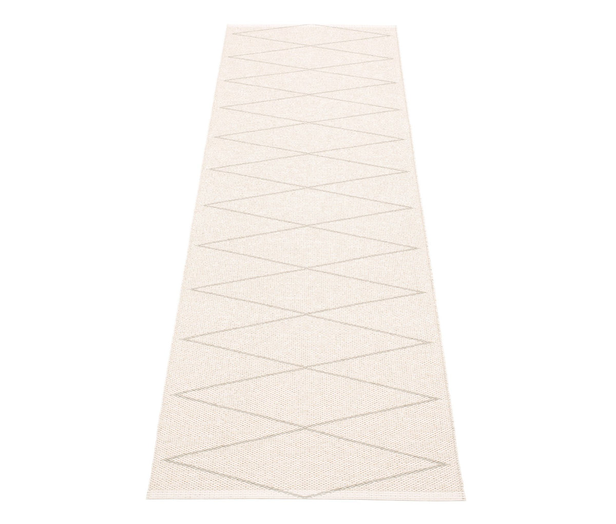 Max Mud & Vanilla Runner Rug by Pappelina, showing back view of max mud & vanilla runner rug.