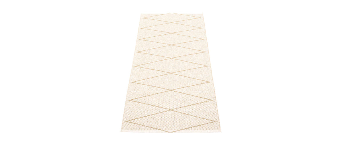Max Sand & Vanilla Runner Rug by Pappelina, showing back view of max sand & vanilla runner rug.