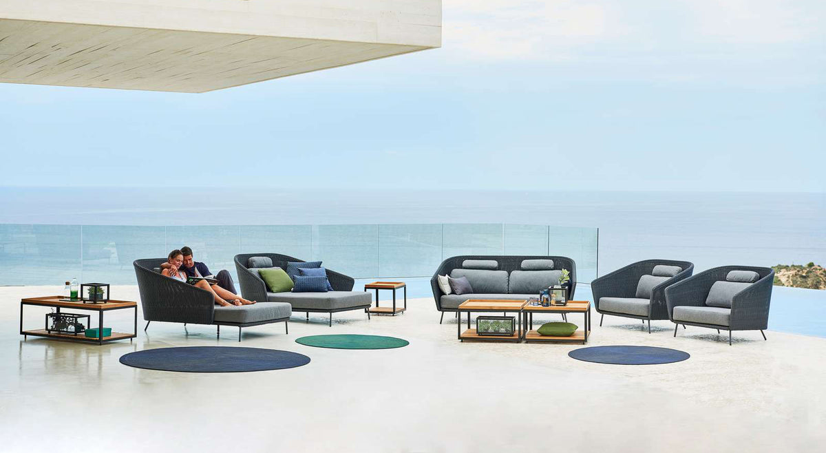 Mega Daybed by Cane-Line, showing mega daybeds in live shot.