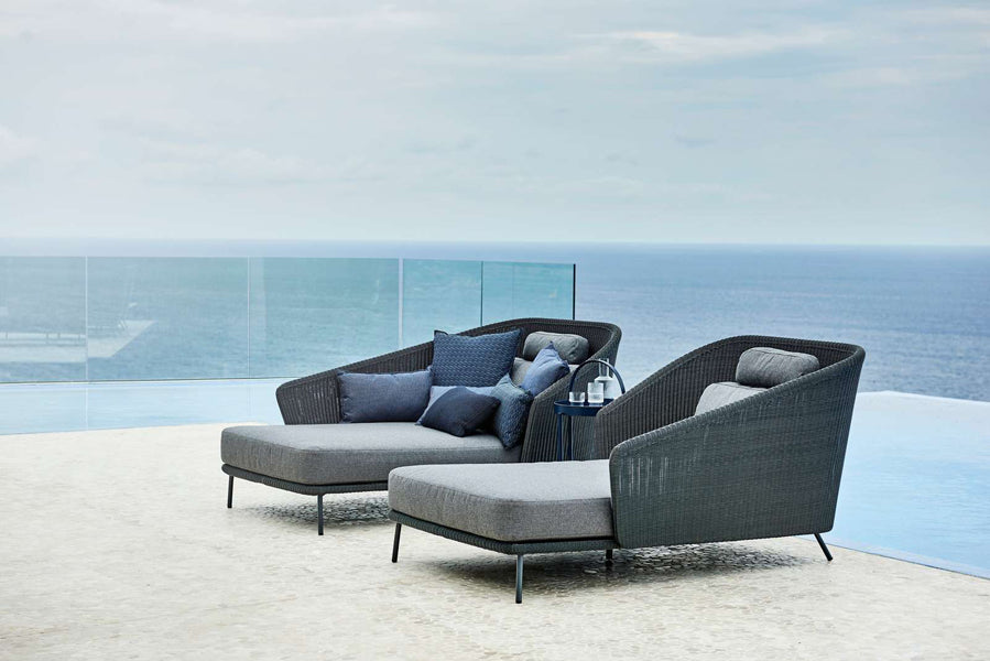 Mega Daybed by Cane-Line, showing mega daybeds in live shot.