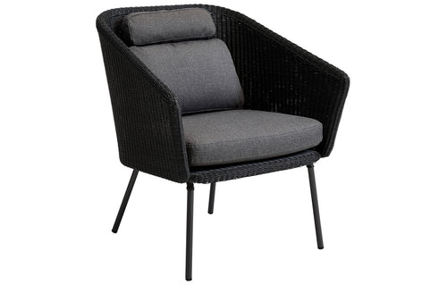 Mega Dining Chair by Cane-Line - Graphite Weave/Grey Cushions.