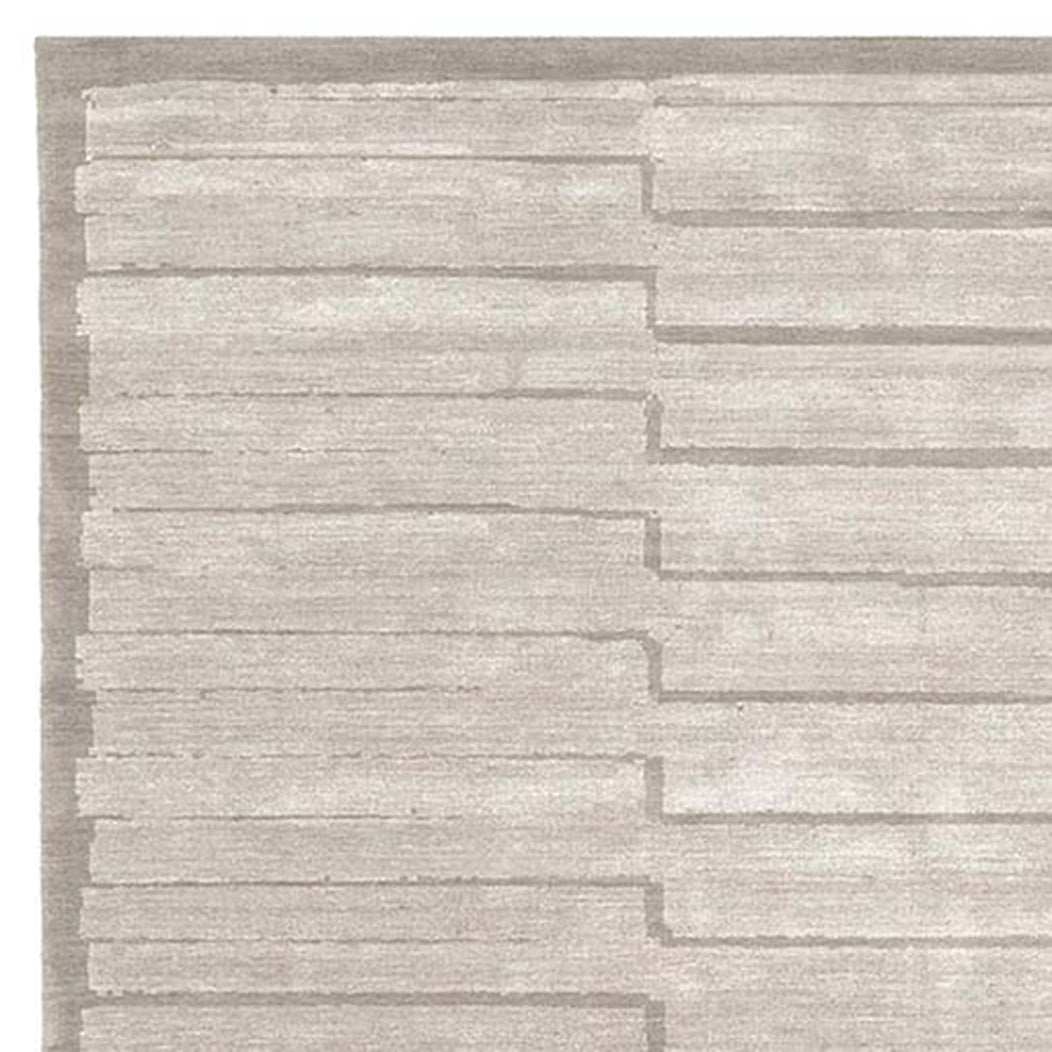 Memento 42 MO42 Rug by Second Studio, showing closeup view of memento 42 mo42 rug by second studio in selections of taupe.
