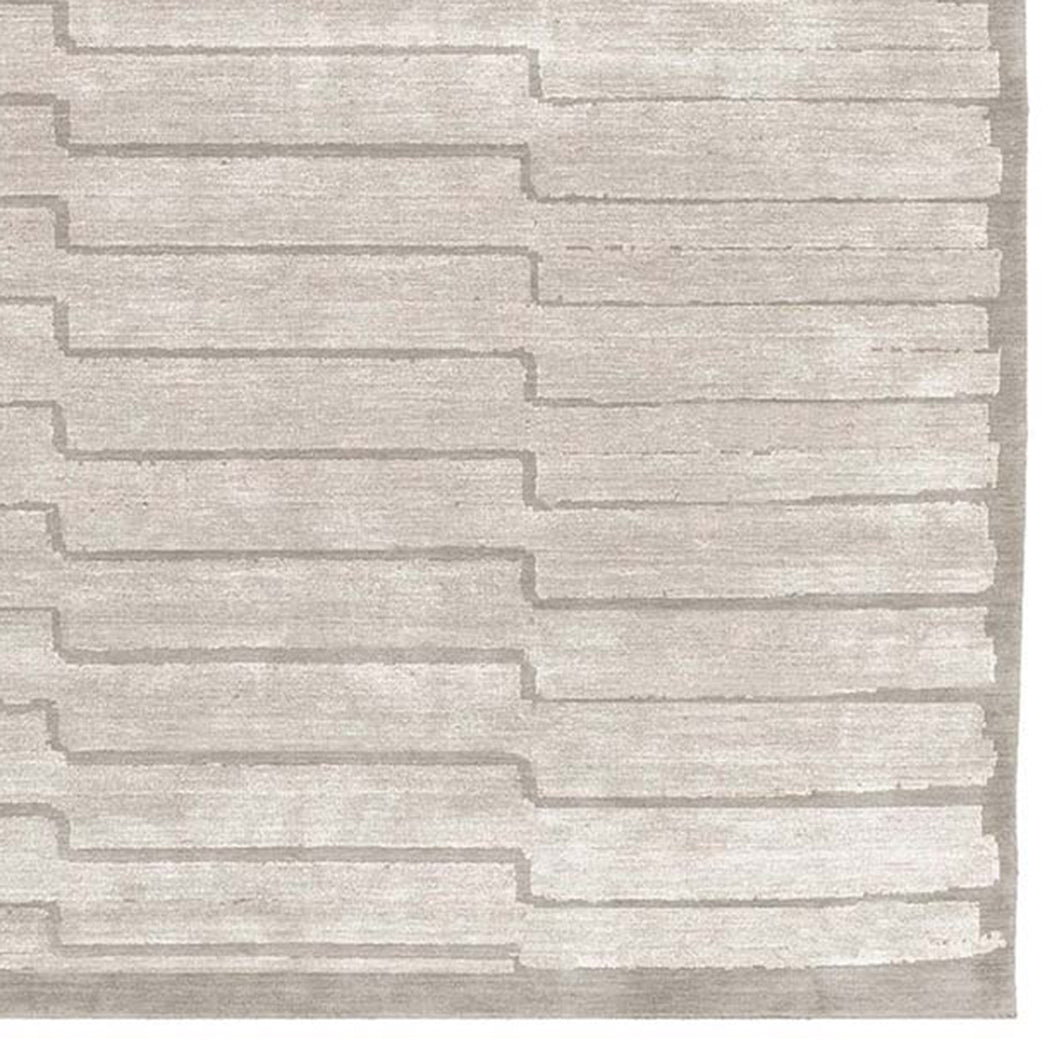 Memento 42 MO42 Rug by Second Studio, showing closeup view of memento 42 mo42 rug by second studio in selections of taupe.