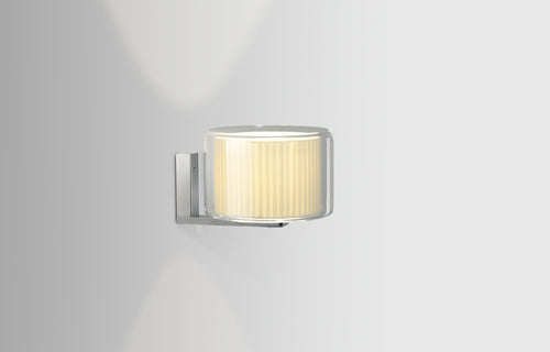 Mercer A Wall Lamp by Marset - Pleated White Cotton Shade.