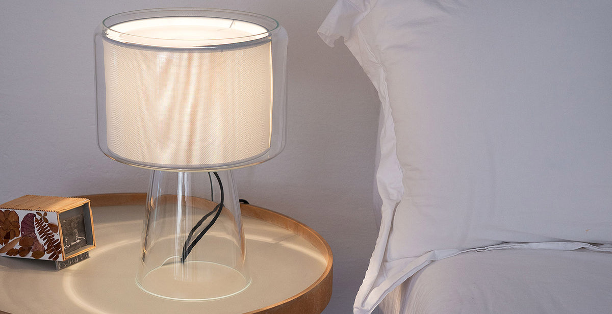 Mercer Table Lamp by Marset, showing mercer table lamp in live shot.