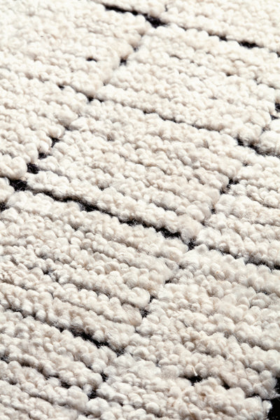 Mesh Hand Woven Double Backing Rug by Ligne Pure, showing closeup view of mesh hand woven double backing rug.
