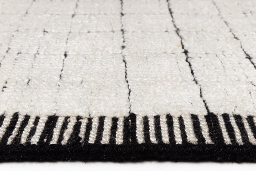 Mesh Hand Woven Double Backing Rug by Ligne Pure, showing closeup view of mesh hand woven double backing rug.