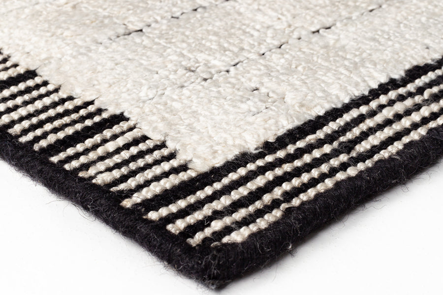 Mesh Hand Woven Double Backing Rug by Ligne Pure, showing closeup view of mesh hand woven double backing rug.