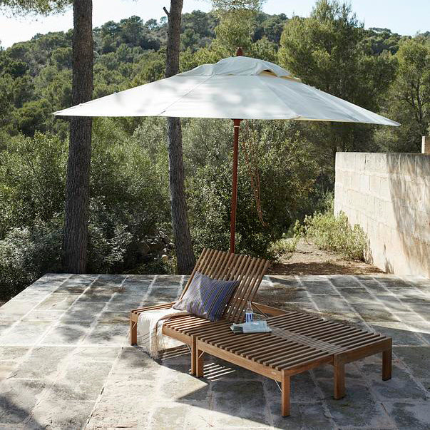 Messina Outdoor Umbrella by Skagerak, showing messina outdoor umbrella in live shot.