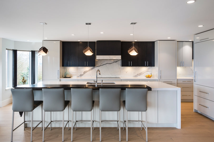 Mica L Pendant by Cerno, showing mica l pendants in live shot.
