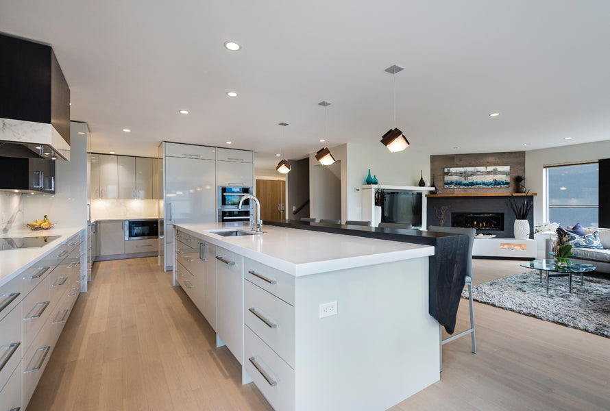 Mica LED Accent Pendant by Cerno, showing mica led accent pendants in live shot.