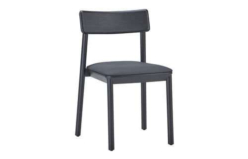 Mika Chair by B&T - Black Venner Wood, Dark Gray New King Eco-Leather.
