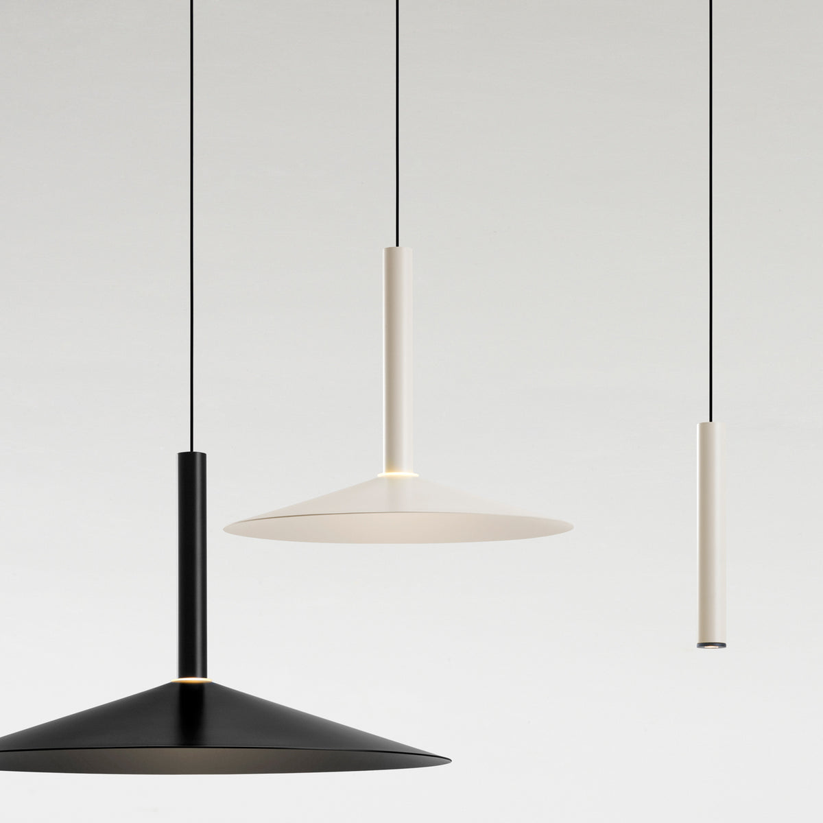 Milana Dimmable Pendant Light by Marset, showing milana dimmable pendant lights in studio shot.