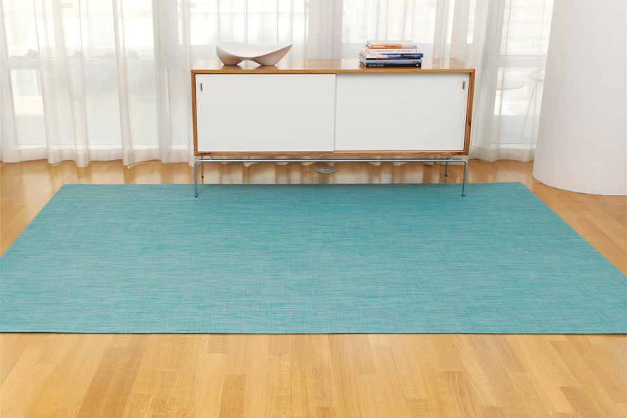 Mini Basketweave Woven Floor Mat by Chilewich, showing mini basketweave woven floor mat in live shot.