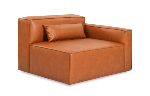 Mix Modular Sofa by Gus Modern - Right Arm, Vegan Appleskin Leather Cognac.