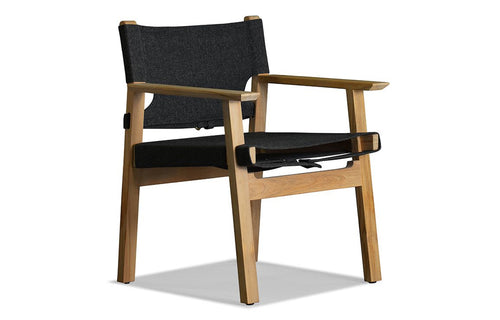 MLB Dining Chair by Harbour - Natural Teak Wood + Midnight Copacabana.