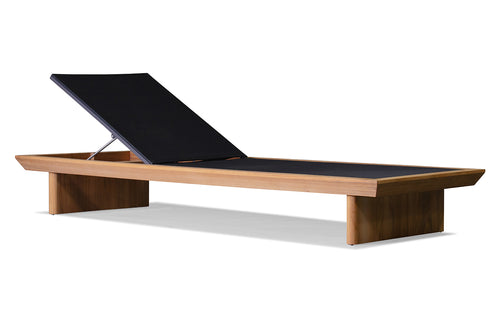 MLB Sunlounger by Harbour - Natural Teak Wood + Batyline Black.