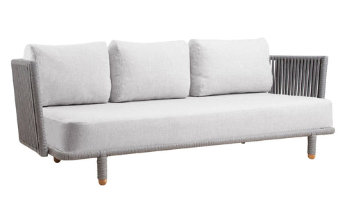 Moments Indoor 3-Seater Sofa by Cane-Line - White Scent Textile Set.