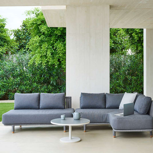 Moments Outdoor Sectional by Cane-Line, showing moments outdoor sectional in live shot.