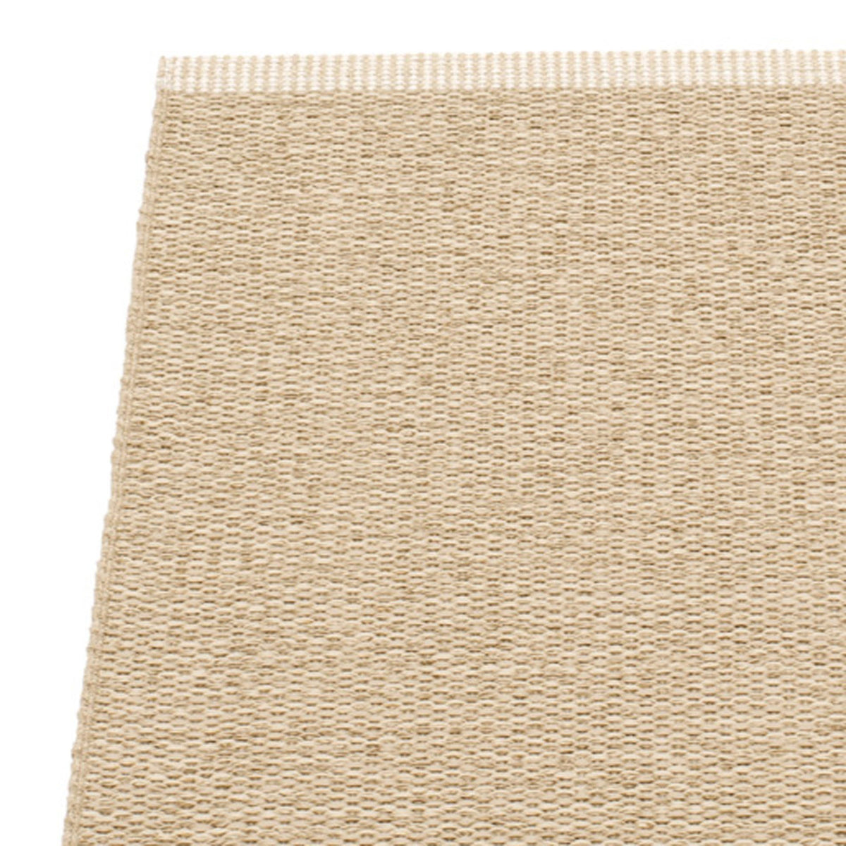 Mono Beige & Light Nougat Rug by Pappelina, showing closeup view of mono beige & light nougat rug.