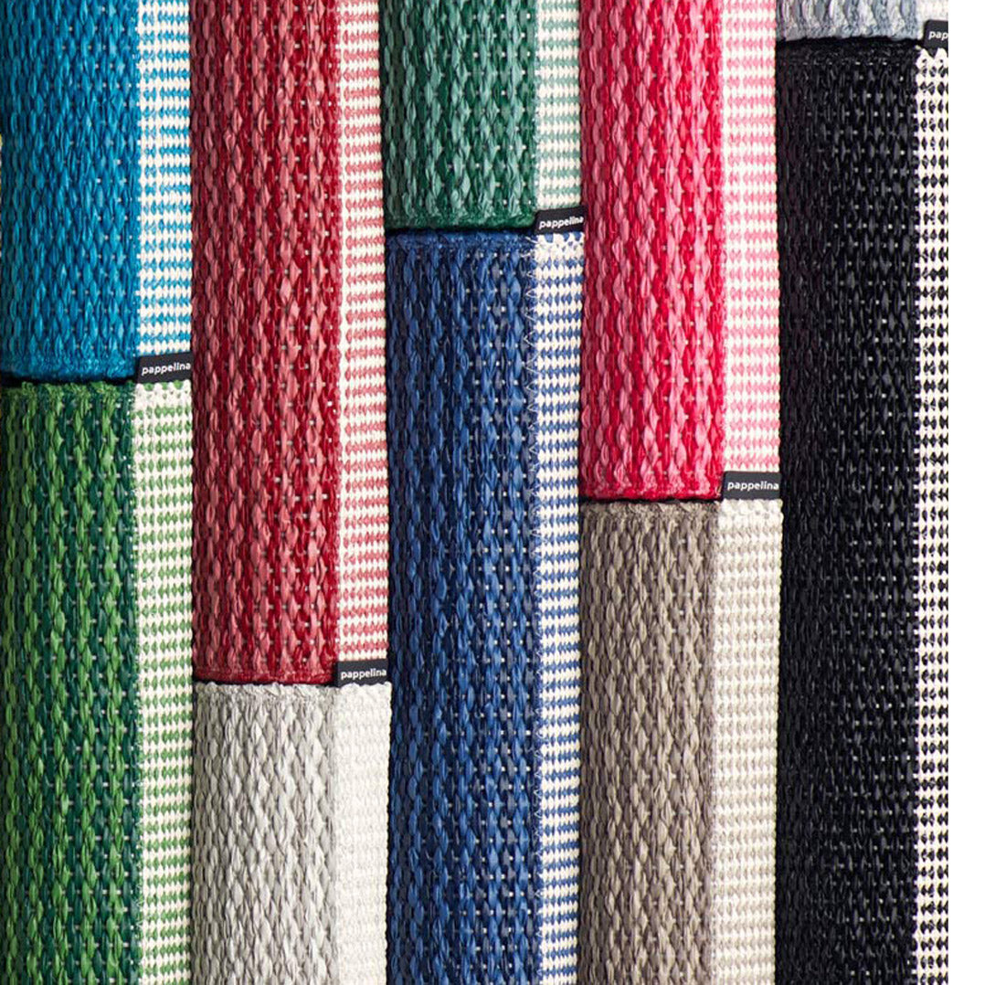Mono Black Rug by Pappelina, showing closeup view of mono rug in multiple colors.