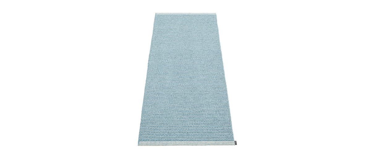 Mono Blue Fog & Dove Blue Rug by Pappelina, showing of mono blue fog & dove blue rug.