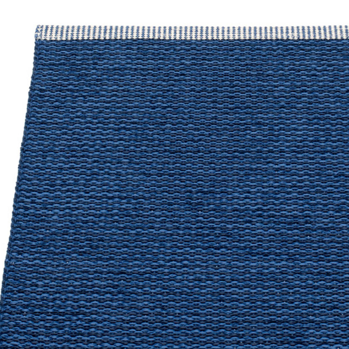 Mono Dark Blue & Denim Rug by Pappelina, showing closeup view of mono dark blue & denim rug.