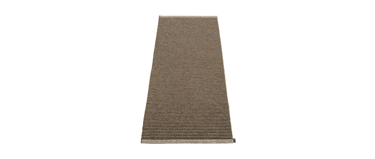 Mono Dark Brown & Dark Linen Rug by Pappelina, showing of mono dark brown & dark linen rug.
