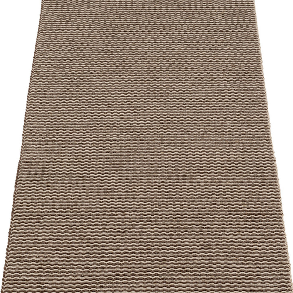 Mono Dark Brown & Dark Linen Rug by Pappelina, showing detail view of mono dark brown & dark linen rug.
