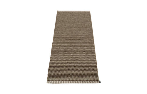 Mono Dark Brown & Dark Linen Rug by Pappelina - 2' x 5'