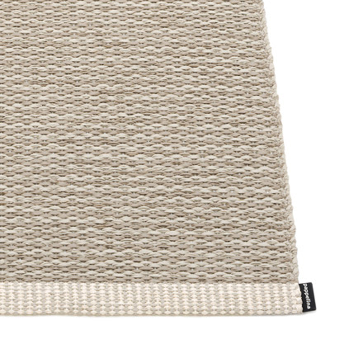 Mono Dark Linen Rug by Pappelina, showing closeup view of mono dark linen rug.
